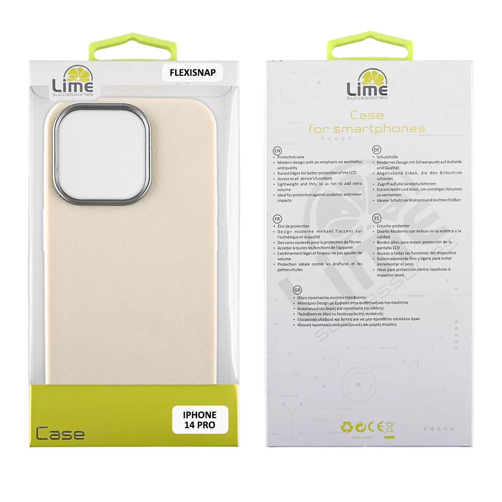 LIME ΘΗΚΗ IPHONE 14 PRO 6.1" FLEXISNAP TPU CAMERA GUARD OFF WHITE - Image 2