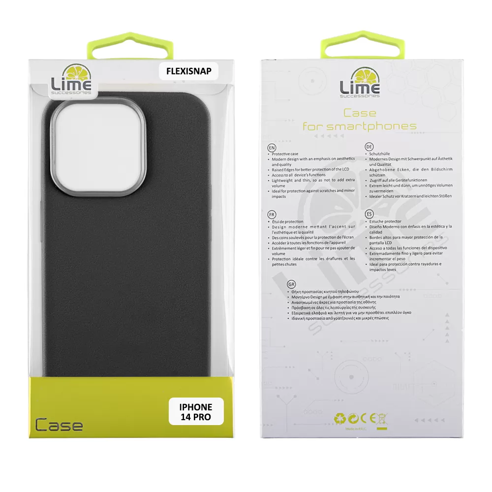 LIME ΘΗΚΗ IPHONE 14 PRO 6.1" FLEXISNAP TPU CAMERA GUARD BLACK - Image 2
