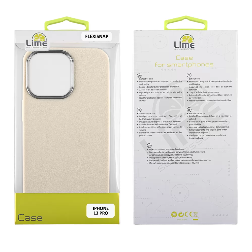 LIME ΘΗΚΗ IPHONE 13 PRO 6.1" FLEXISNAP TPU CAMERA GUARD OFF WHITE - Image 2