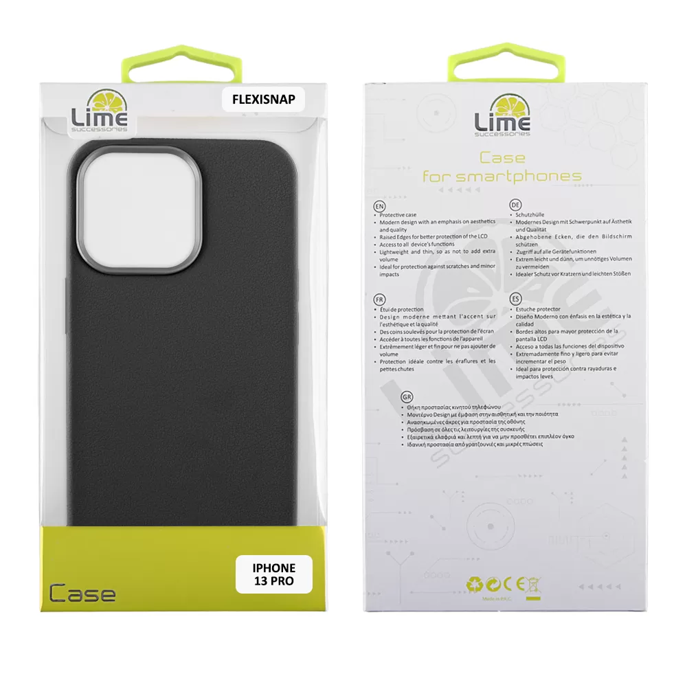 LIME ΘΗΚΗ IPHONE 13 PRO 6.1" FLEXISNAP TPU CAMERA GUARD BLACK - Image 2