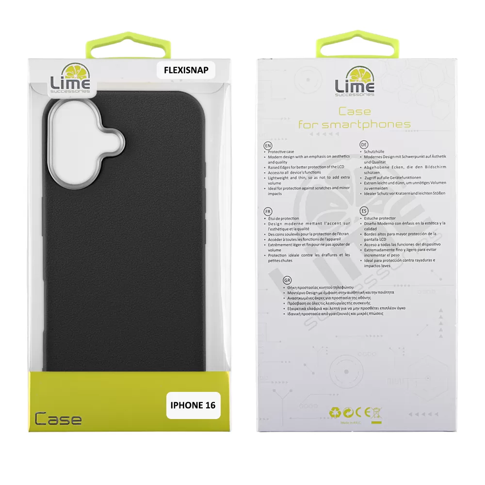 LIME ΘΗΚΗ IPHONE 16 6.1" FLEXISNAP TPU CAMERA GUARD BLACK - Image 2