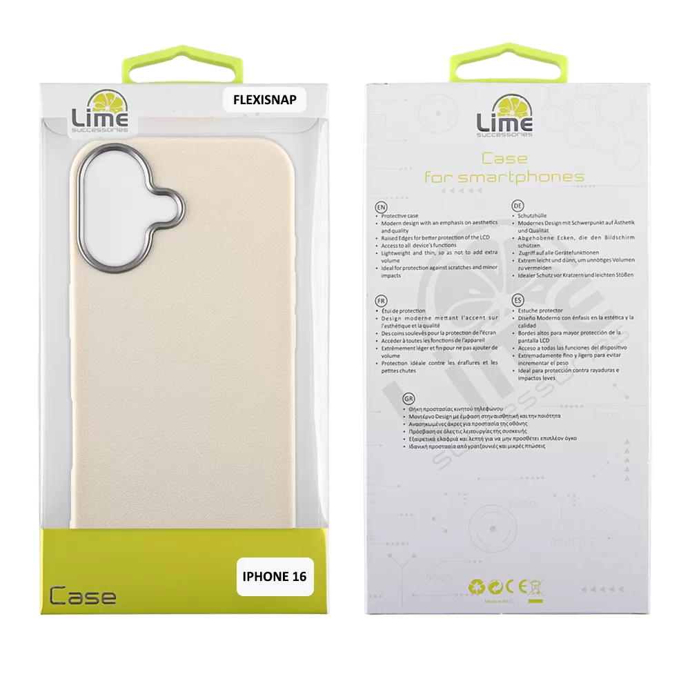 LIME ΘΗΚΗ IPHONE 16 6.1" FLEXISNAP TPU CAMERA GUARD OFF WHITE - Image 2