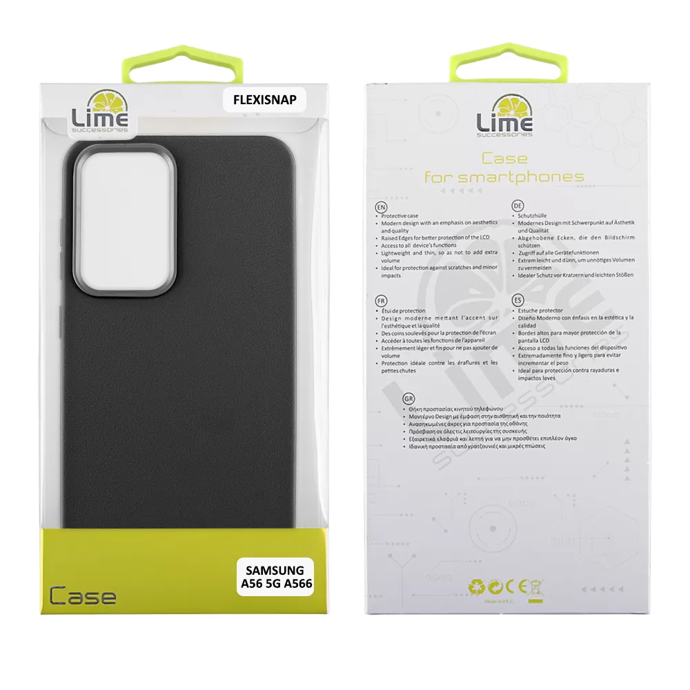 LIME ΘΗΚΗ SAMSUNG A56 5G A566 6.7" FLEXISNAP TPU CAMERA GUARD BLACK - Image 2