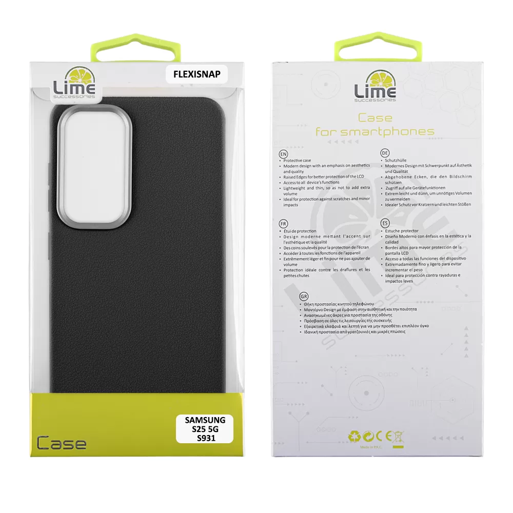LIME ΘΗΚΗ SAMSUNG S25 5G S931 6.2" FLEXISNAP TPU CAMERA GUARD BLACK - Image 2
