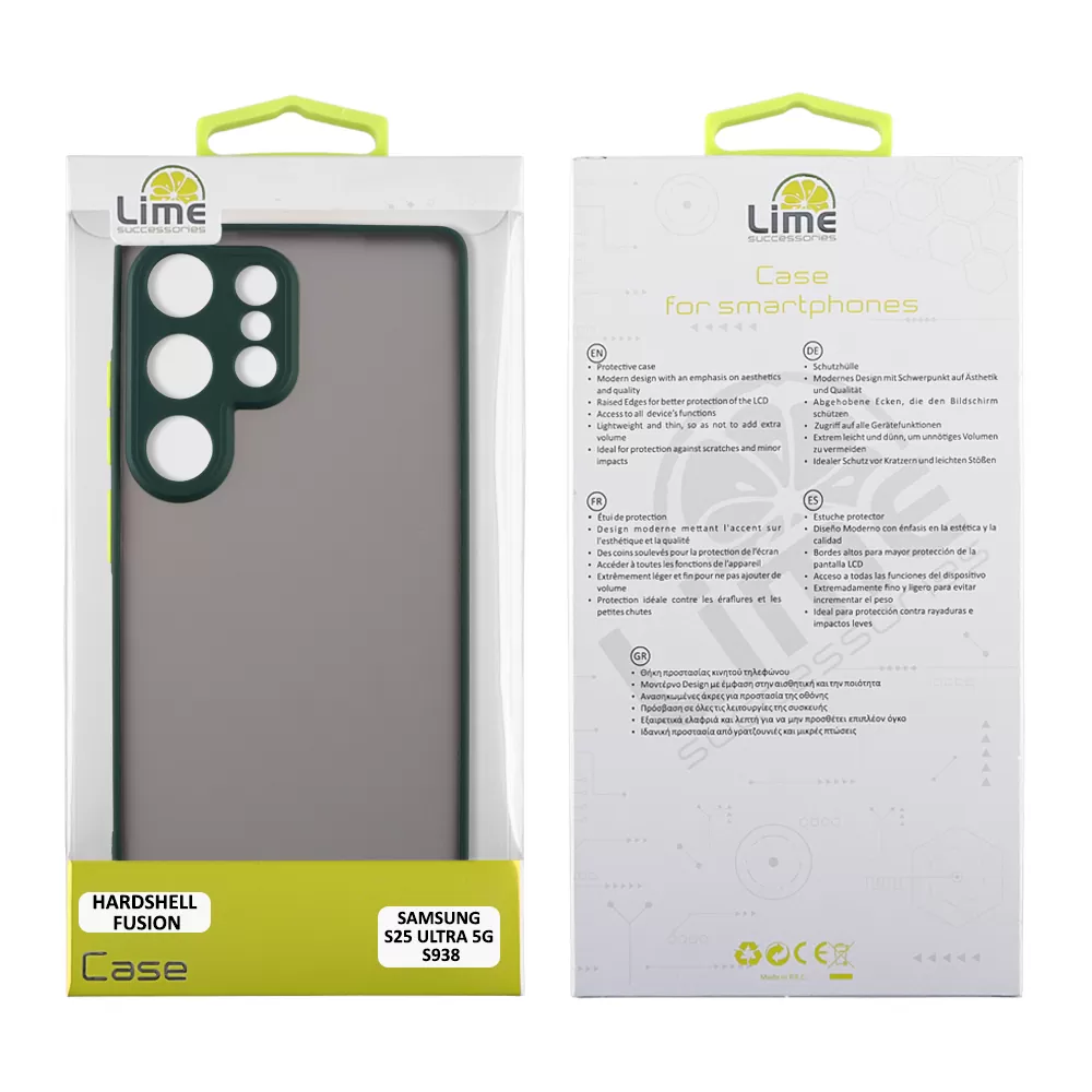 LIME ΘΗΚΗ SAMSUNG S25 ULTRA 5G S938 6.9" HARDSHELL FUSION FULL CAMERA PROTECTION GREEN WITH YELLOW KEYS - Image 2