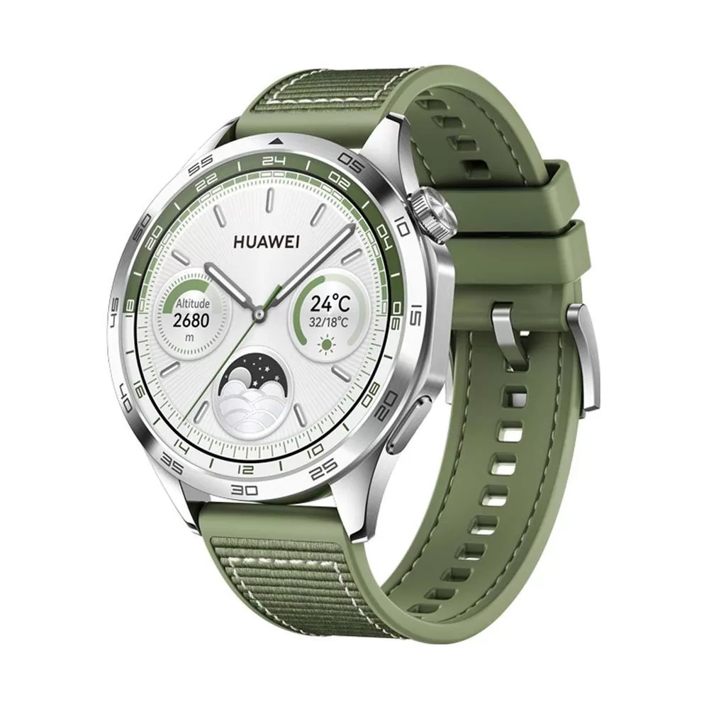 SMART WATCH HUAWEI GT 4 46MM 1.43" 55020BGV ΑΔΙΑΒΡΟΧΟ (GREEN WOVEN STRAP) GR - Image 3