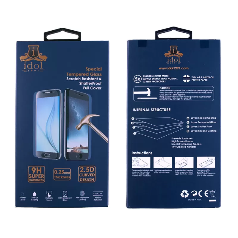IDOL 1991 TEMPERED GLASS SAMSUNG J510 2016 5.2" 9H 0.25mm 2.5D SPECIAL FULL COVER GOLD - Image 4