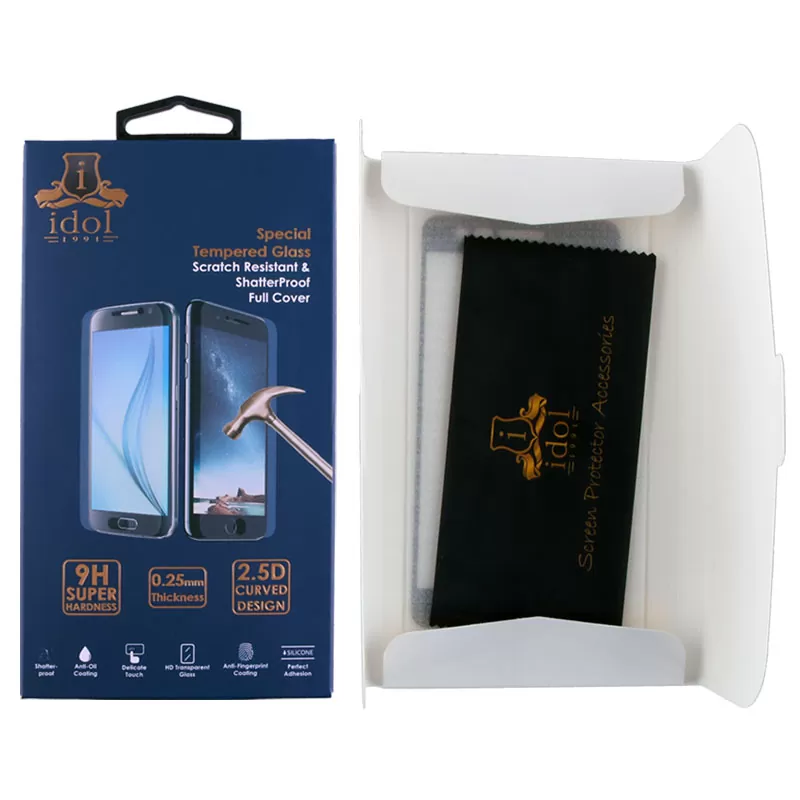 IDOL 1991 TEMPERED GLASS SAMSUNG A720 2017 5.7"9H 0.25mm 2.5D SPECIAL FULL COVER GOLD - Image 3