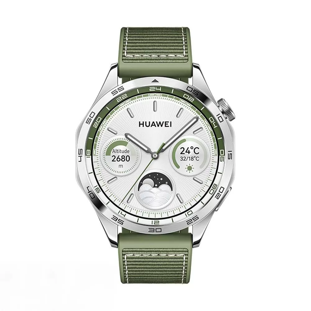 SMART WATCH HUAWEI GT 4 46MM 1.43" 55020BGV ΑΔΙΑΒΡΟΧΟ (GREEN WOVEN STRAP) GR