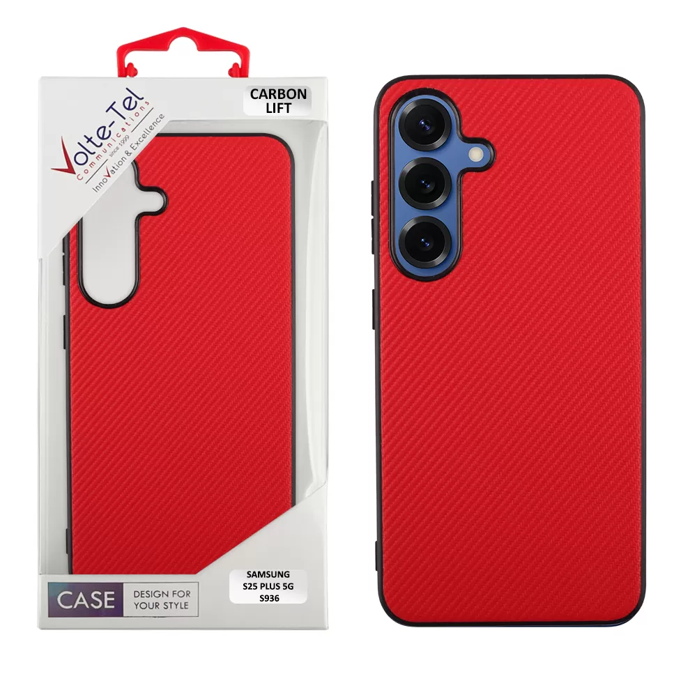 VOLTE-TEL ΘΗΚΗ SAMSUNG S25 PLUS 5G S936 6.7" CARBON LIFT CAMERA GUARD RED