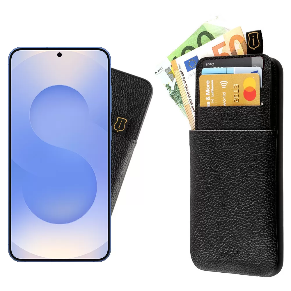 IDOL 1991 ΘΗΚΗ SAMSUNG S25 5G S931 6.2" ANTI-RFID LEATHER SMART WALLET CAMERA GUARD BLACK