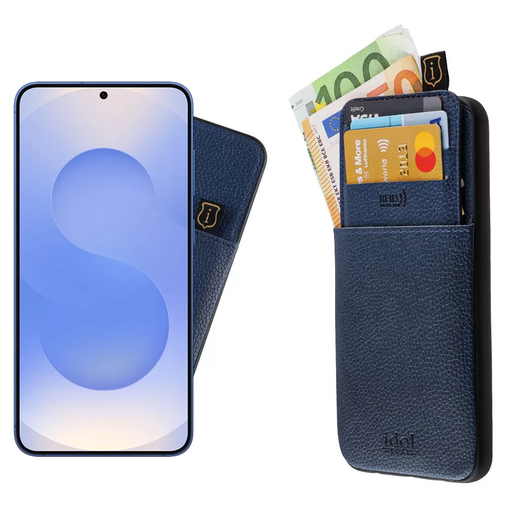 IDOL 1991 ΘΗΚΗ SAMSUNG S25 5G S931 6.2" ANTI-RFID LEATHER SMART WALLET CAMERA GUARD BLUE