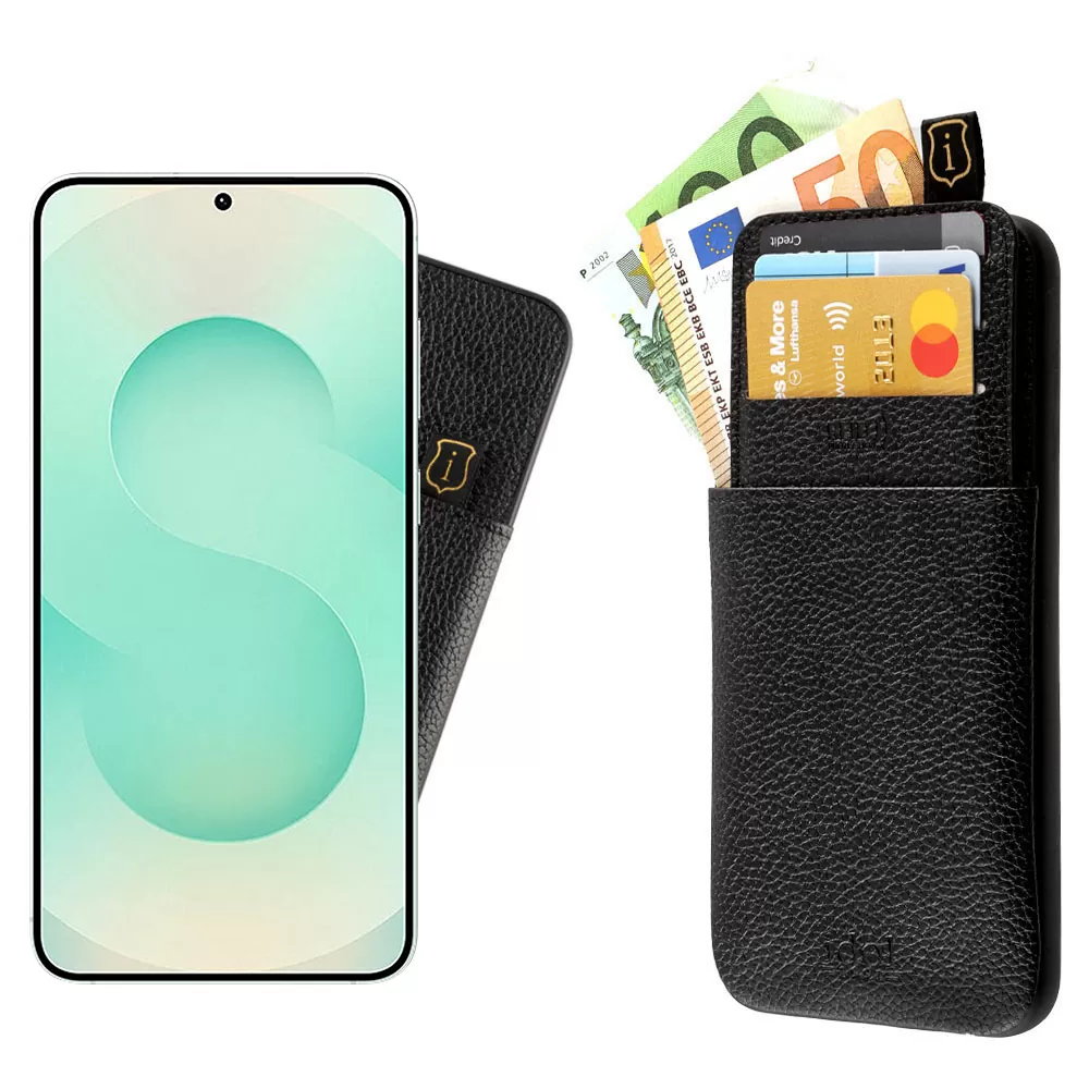 IDOL 1991 ΘΗΚΗ SAMSUNG S25 PLUS 5G S936 6.7" ANTI-RFID LEATHER SMART WALLET CAMERA GUARD BLACK