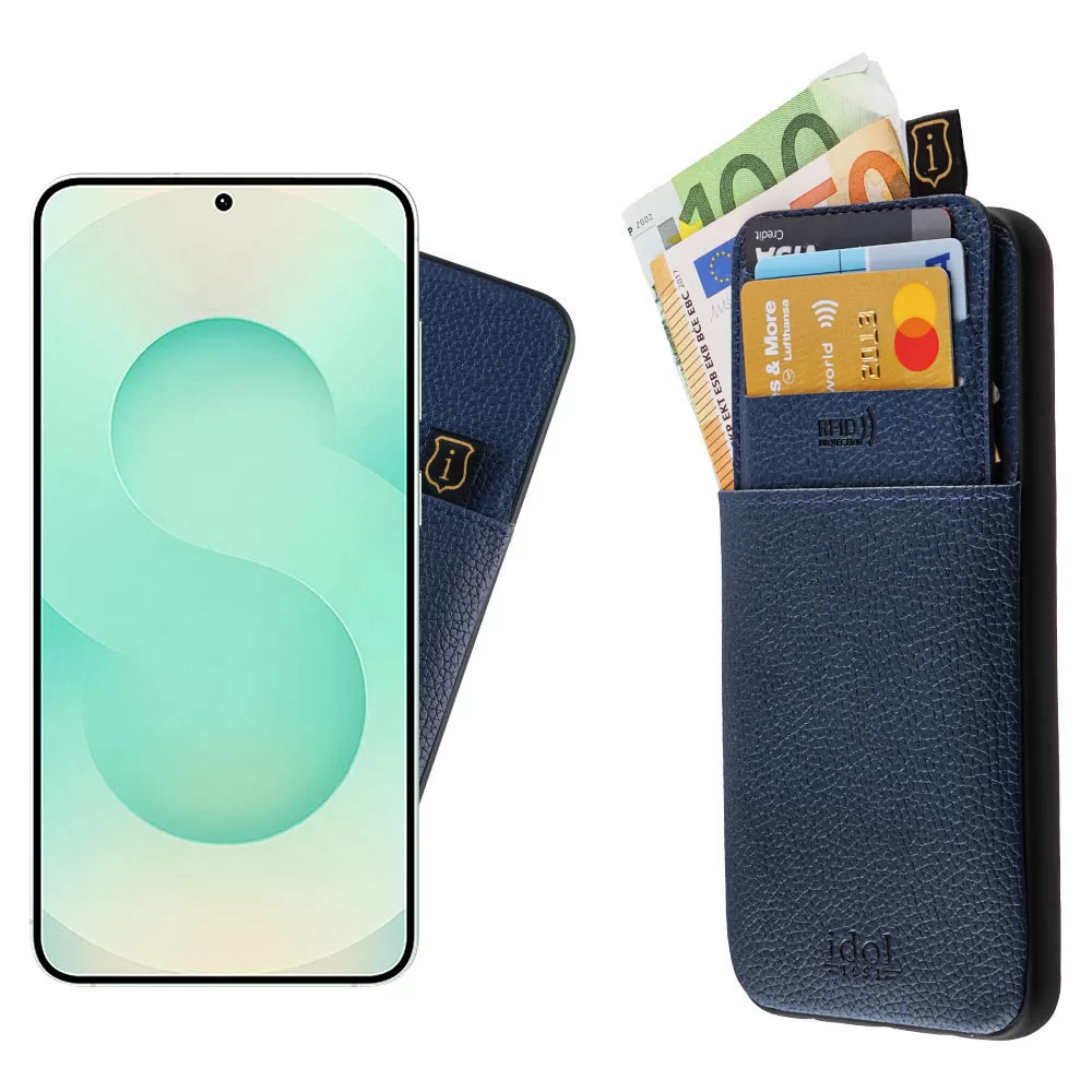 IDOL 1991 ΘΗΚΗ SAMSUNG S25 PLUS 5G S936 6.7" ANTI-RFID LEATHER SMART WALLET CAMERA GUARD BLUE