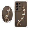 VOLTE-TEL ΘΗΚΗ SAMSUNG S25 ULTRA 5G S938 6.9" SILICON TPU WITH STRAP FULL CAMERA PROTECTION BROWN WITH WHITE BUTTERFLIES