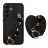 VOLTE-TEL ΘΗΚΗ SAMSUNG S25 5G S931 6.2" SILICON TPU WITH STRAP FULL CAMERA PROTECTION BLACK WITH BLACK HEARTS