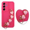 VOLTE-TEL ΘΗΚΗ SAMSUNG S25 5G S931 6.2" SILICON TPU WITH STRAP FULL CAMERA PROTECTION PINK WITH PINK HEARTS