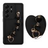 VOLTE-TEL ΘΗΚΗ SAMSUNG S25 ULTRA 5G S938 6.9" SILICON TPU WITH STRAP FULL CAMERA PROTECTION BLACK WITH BLACK HEARTS
