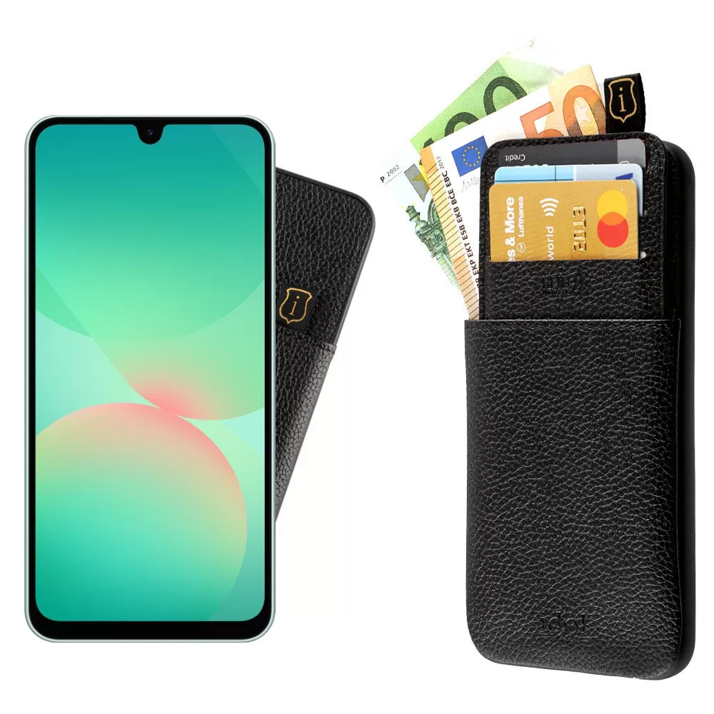 IDOL 1991 ΘΗΚΗ SAMSUNG A26 5G A266 6.64" ANTI-RFID LEATHER SMART WALLET CAMERA GUARD BLACK