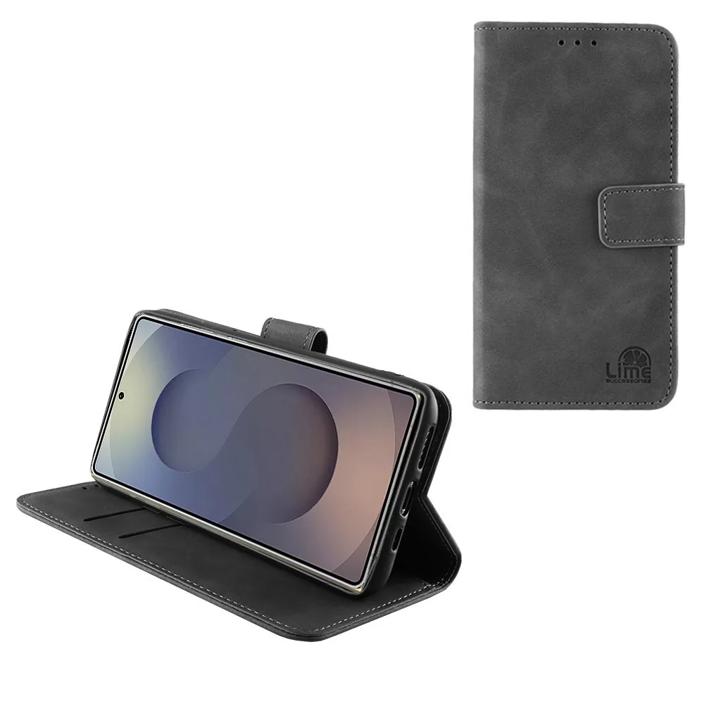LIME ΘΗΚΗ SAMSUNG S25 ULTRA 5G S938 6.9" ESSENTIAL MAGNET BOOK STAND CLIP GREY