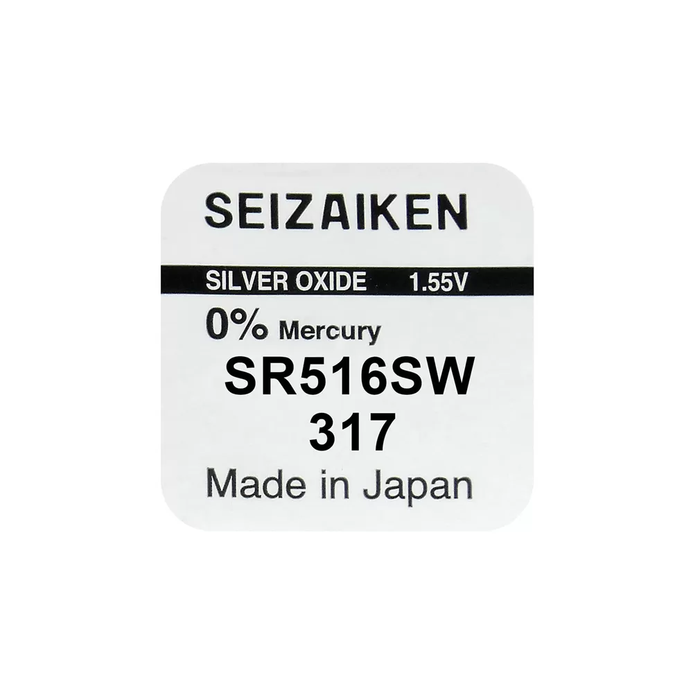 SEIZAIKEN SEIKO ΜΠΑΤΑΡΙΕΣ ΡΟΛΟΓΙΟΥ SR62/317/SR516/V317 1.55V SILVER OXIDE 1 ΤΕΜ/BLISTER - Image 2