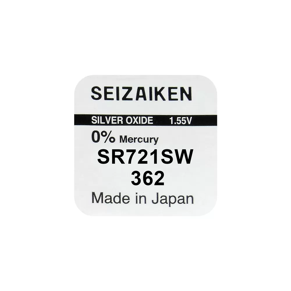SEIZAIKEN SEIKO ΜΠΑΤΑΡΙΕΣ ΡΟΛΟΓΙΟΥ SR58/362/361/SR721SW/G11/AG11 1.55V SILVER OXIDE 1 ΤΕΜ/BLISTER - Image 2