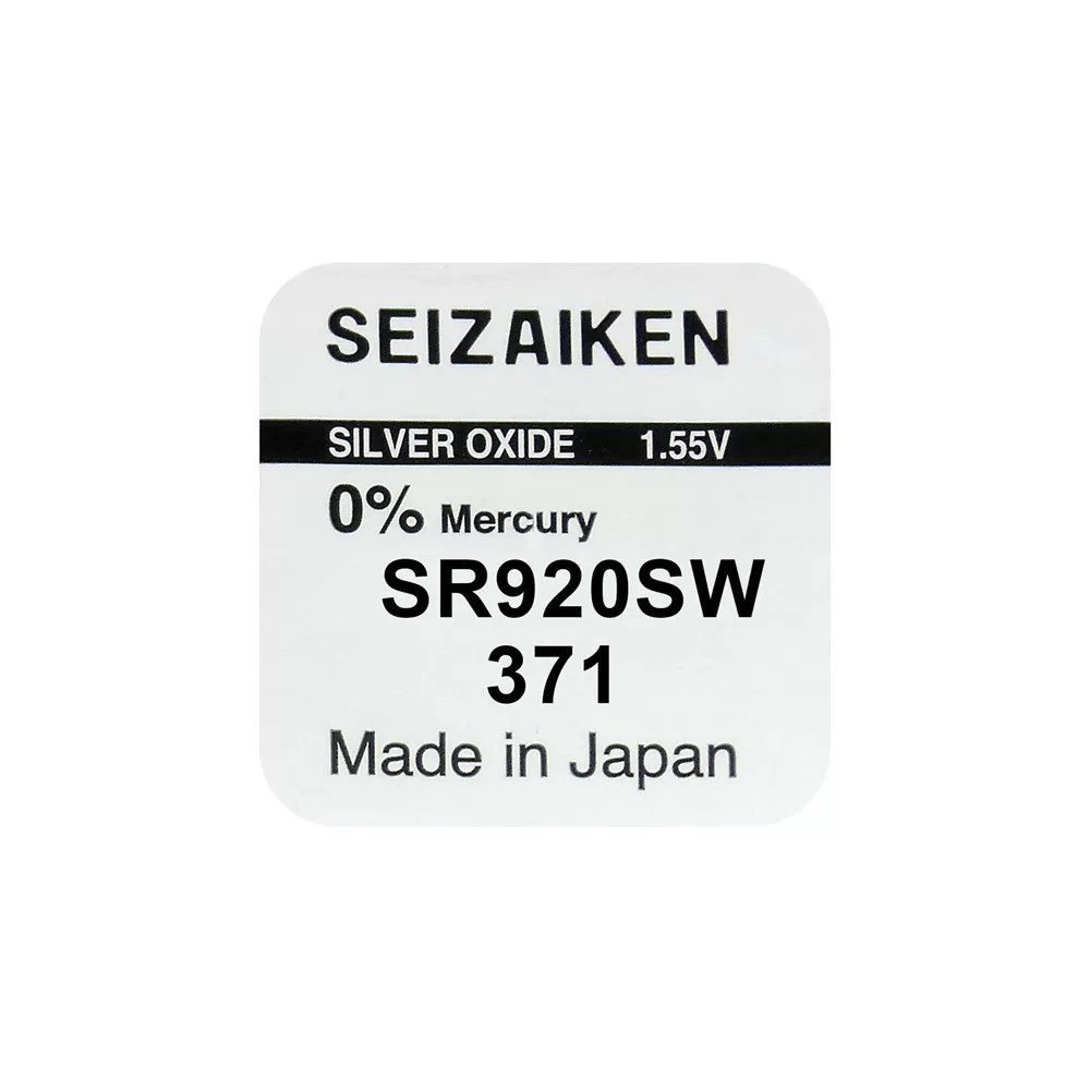 SEIZAIKEN SEIKO ΜΠΑΤΑΡΙΕΣ ΡΟΛΟΓΙΟΥ SR69/371/370/SR920SW/G6/AG6 SILVER 1.55V OXIDE 1 ΤΕΜ/BLISTER - Image 2