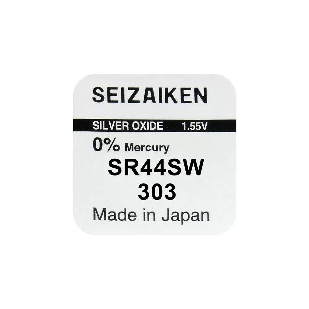 SEIZAIKEN SEIKO ΜΠΑΤΑΡΙΕΣ ΡΟΛΟΓΙΟΥ SR44/303/SR44SW/G13/AG13 1.55V SILVER OXIDE 1 ΤΕΜ/BLISTER - Image 2