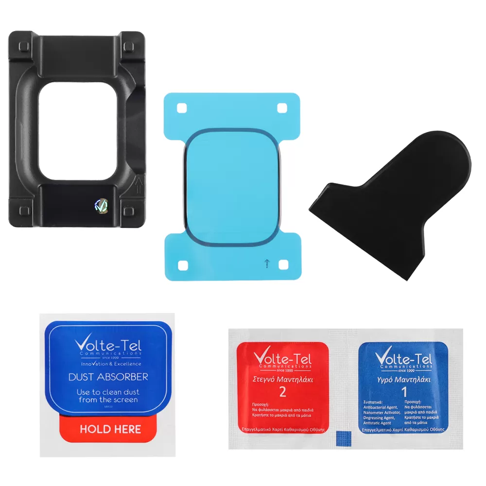 VOLTE-TEL TEMPERED PLEXI GLASS APPLE WATCH 4/5/6/SE 44mm 3D EDGE 1.78" 9H 0.30mm FULL COVER WITH INSTALLATION TOOL BLACK - Image 3
