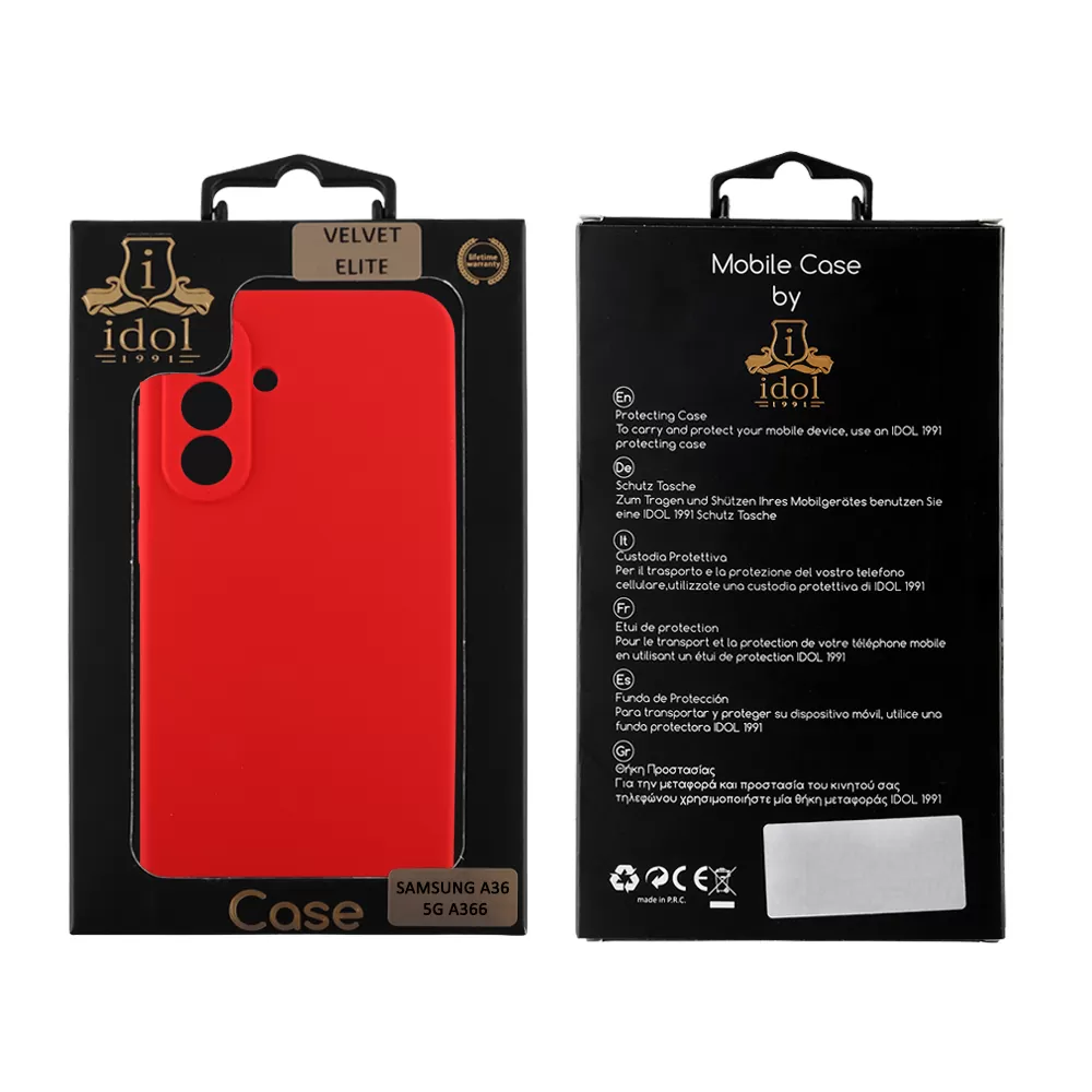 IDOL 1991 ΘΗΚΗ SAMSUNG A36 5G A366 6.7" VELVET ELITE TPU 4 SIDE FULL CAMERA PROTECTION RED - Image 2