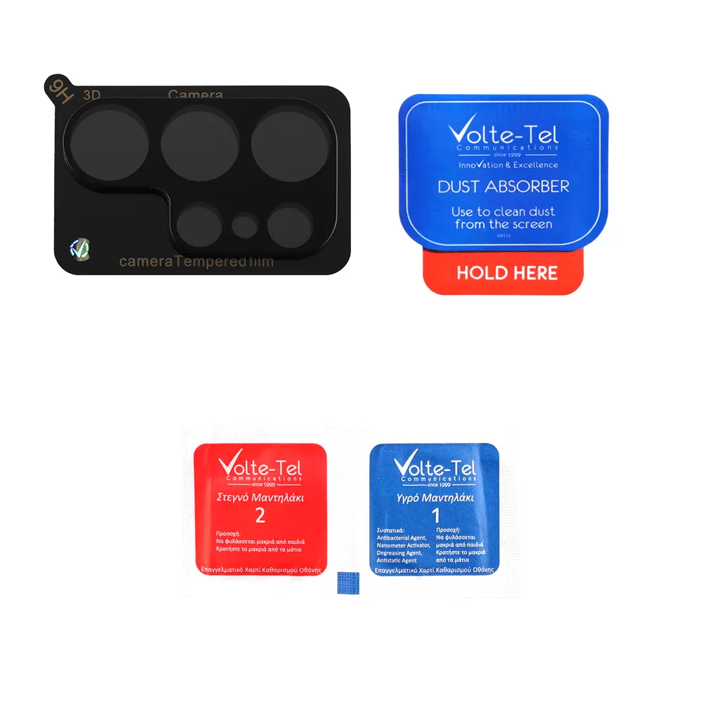 VOLTE-TEL TEMPERED GLASS SAMSUNG S25 ULTRA 5G S938 6.9" 9H 0.25mm 3D CURVED FOR CAMERA BLACK - Image 4