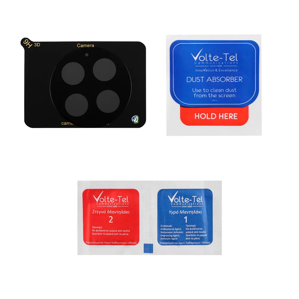 VOLTE-TEL TEMPERED GLASS ONEPLUS 13 5G 6.82" 9H 0.25mm 3D CURVED FOR CAMERA BLACK - Image 4
