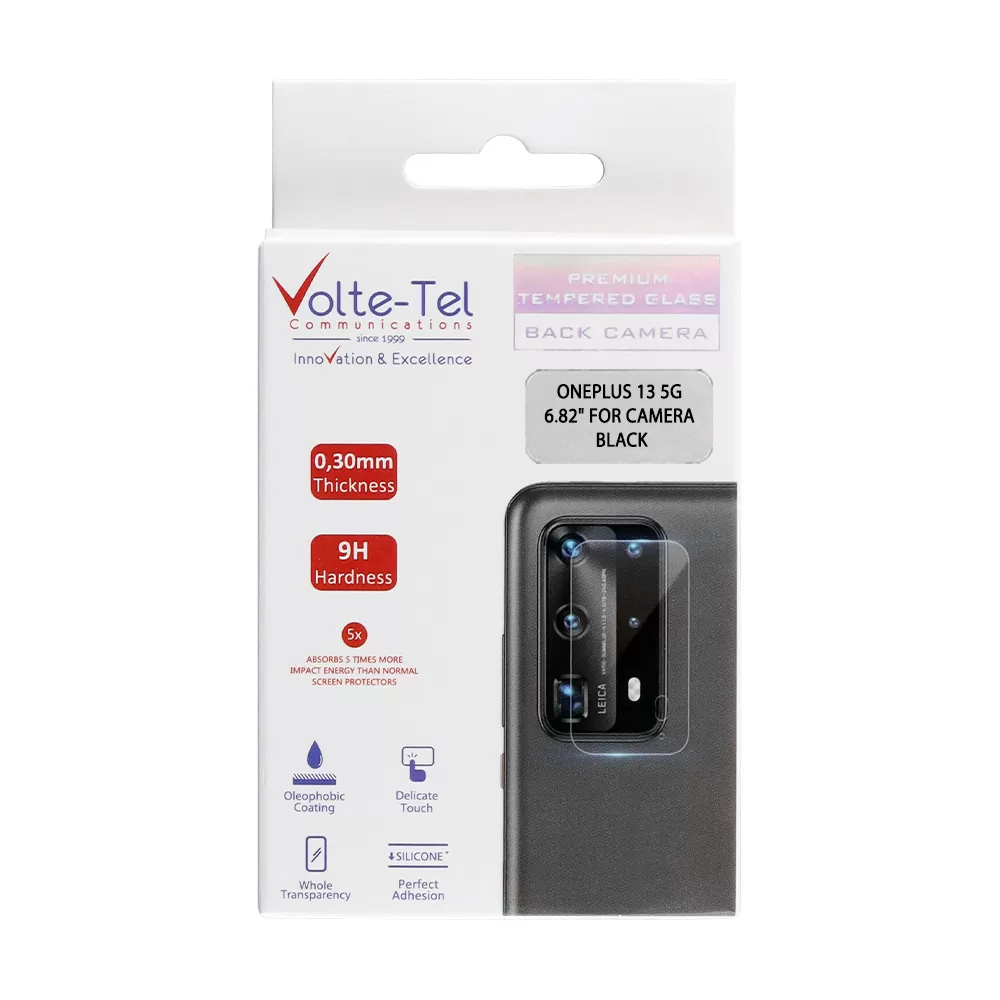 VOLTE-TEL TEMPERED GLASS ONEPLUS 13 5G 6.82" 9H 0.25mm 3D CURVED FOR CAMERA BLACK - Image 2