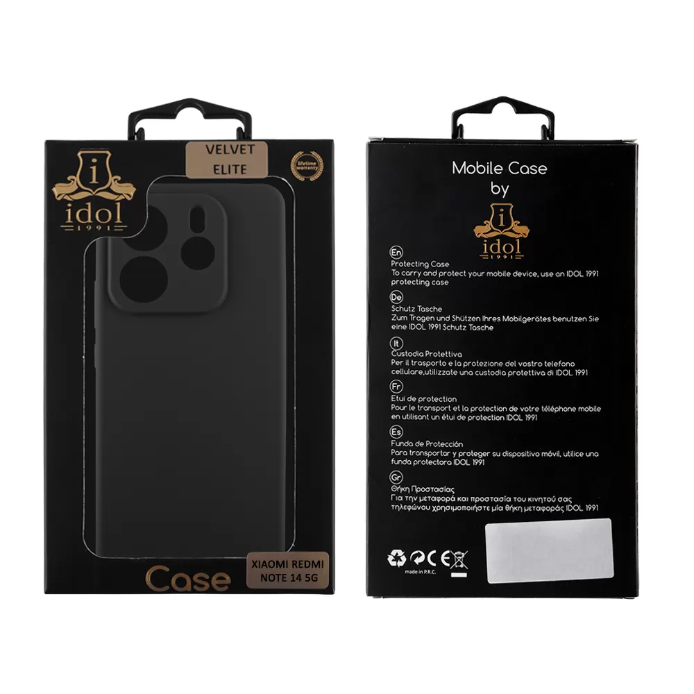 IDOL 1991 ΘΗΚΗ XIAOMI REDMI NOTE 14 5G 6.67" VELVET ELITE TPU 4 SIDE FULL CAMERA PROTECTION BLACK - Image 2