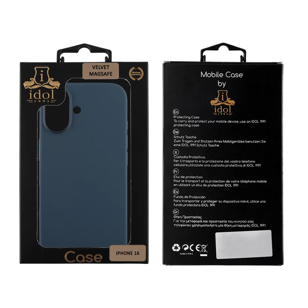 IDOL 1991 ΘΗΚΗ IPHONE 16 6.1" VELVET MAGSAFE TPU CAMERA GUARD DENIM BLUE - Image 2