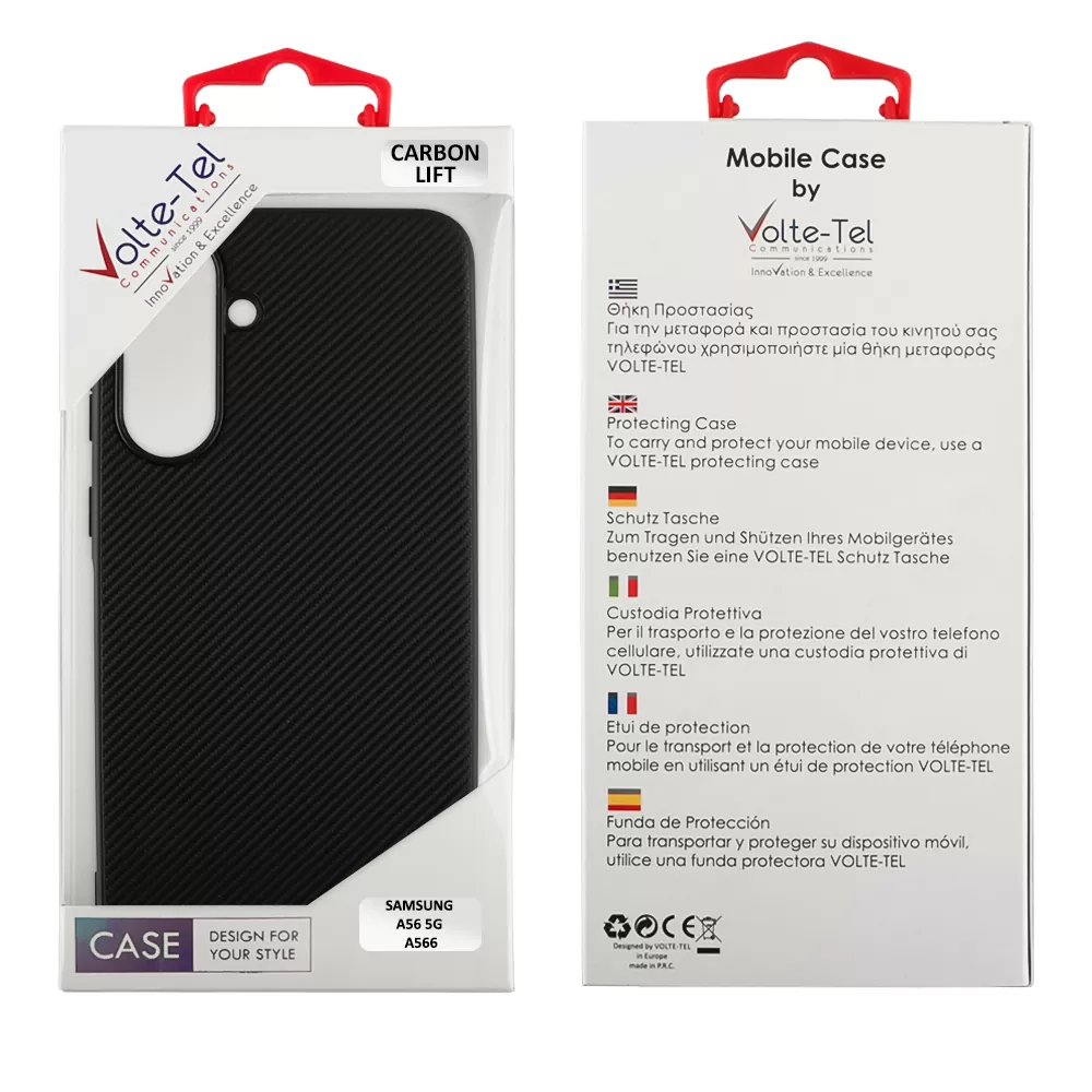 VOLTE-TEL ΘΗΚΗ SAMSUNG A56 5G A566 6.7" CARBON LIFT FULL CAMERA PROTECTION BLACK - Image 2