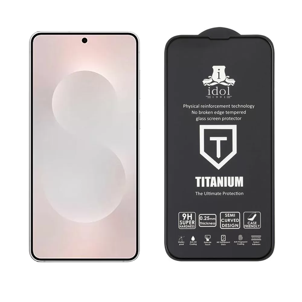 IDOL 1991 TEMPERED GLASS SAMSUNG S25 EDGE 5G 6.66" 9H 0.20mm TITANIUM SEMI CURVED FULL GLUE ULTRA THIN BLACK - Image 5