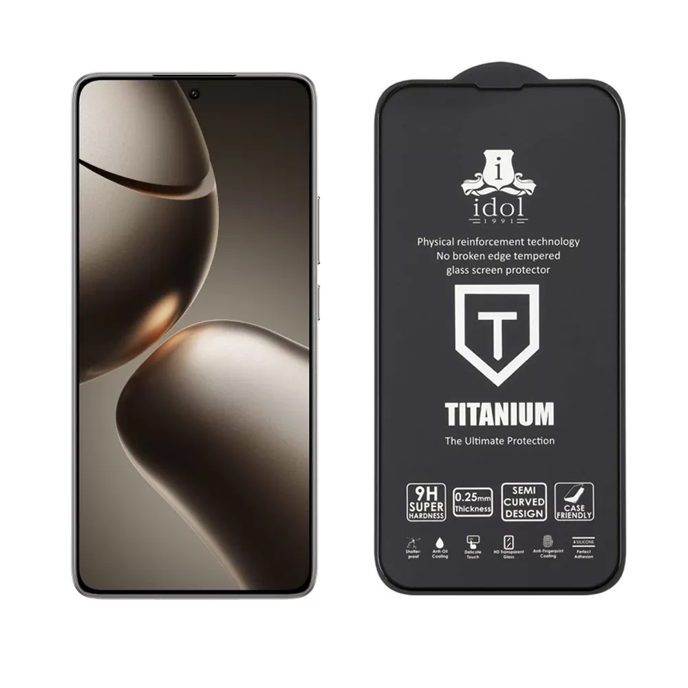 IDOL 1991 TEMPERED GLASS XIAOMI 14T/14T PRO 6.67" 9H 0.25mm TITANIUM SEMI CURVED FULL GLUE BLACK - Image 5