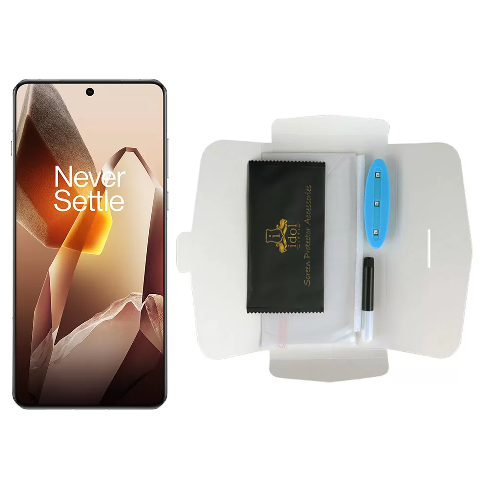 IDOL 1991 TEMPERED UV GLASS ONEPLUS 13 5G 6.82" 9H 0.20mm 10D SEMI WITH GLUE-TOOL FINGER UNLOCK FULL COVER TRANSPARENT - Image 5