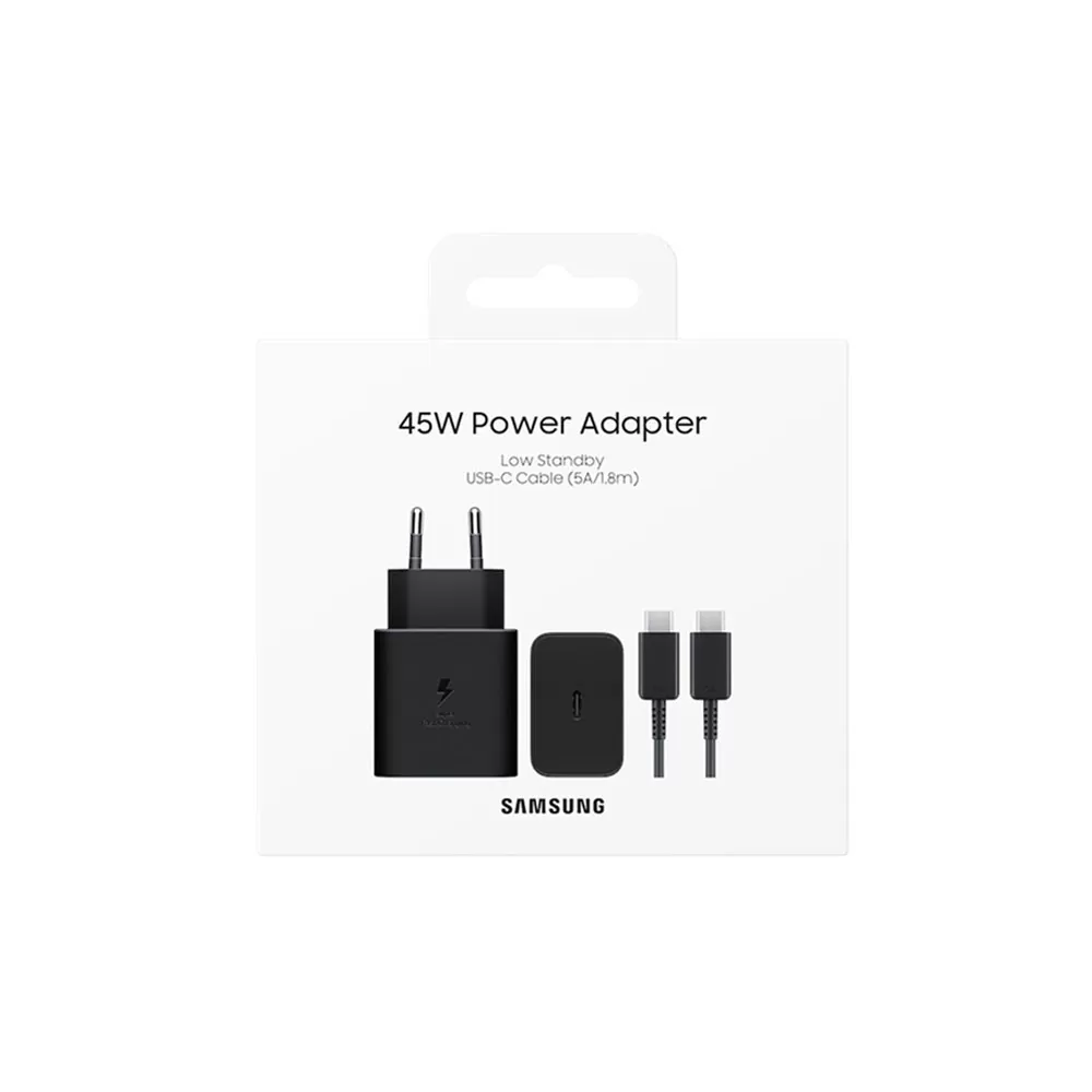 TRAVEL SAMSUNG EP-T4511XBEGEU TYPE C 5V 3A/9V 2.77A/20V 2.25A 45W FAST CHARGE+USB DATA TYPE C TO TYPE C 5A BLACK PACKING OR - Image 2