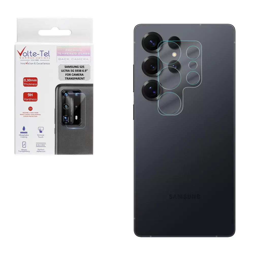 VOLTE-TEL TEMPERED GLASS SAMSUNG S25 ULTRA 5G S938 6.9" 9H 0.25mm 3D CURVED FOR CAMERA TRANSPARENT