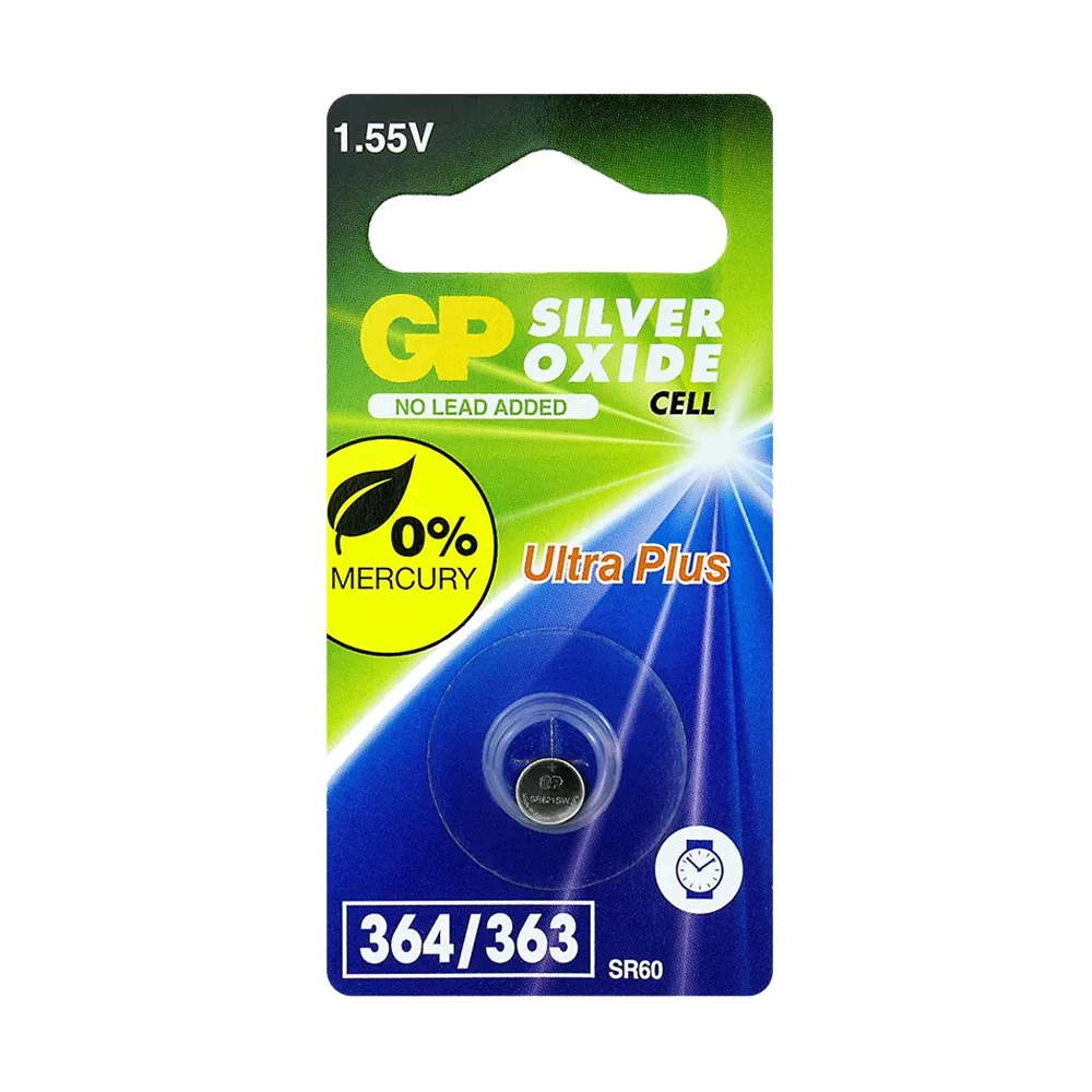 GP ΜΠΑΤΑΡΙΕΣ ΡΟΛΟΓΙΟΥ SR621SW/SR60/364/G1/AG1 1.55V 20mAh SILVER OXIDE 1/BLISTER