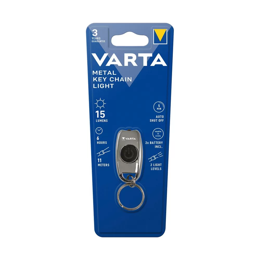 VARTA ΜΕΤΑΛΛΙΚΟ ΜΠΡΕΛΟΚ ΜΕ LED ΦΑΚΟ 15 LUMENS 16603