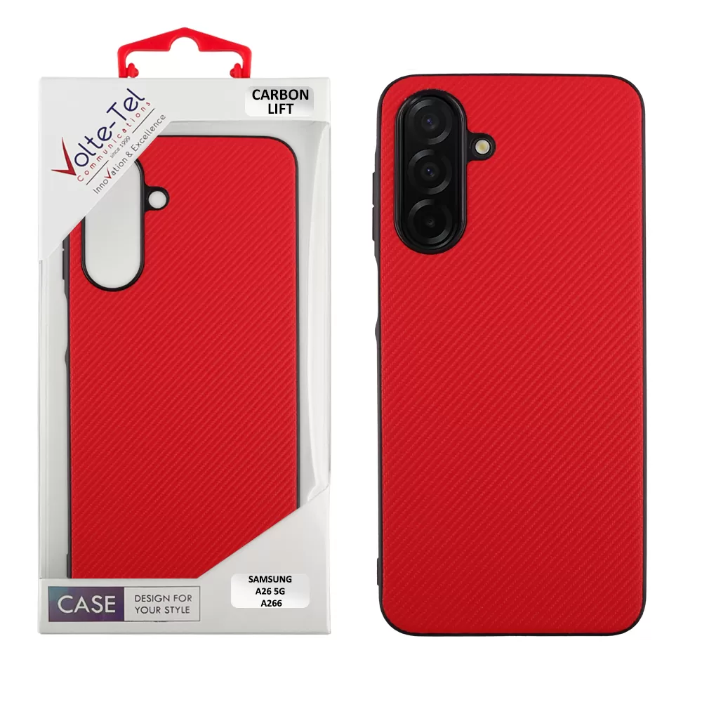 VOLTE-TEL ΘΗΚΗ SAMSUNG A26 5G A266 6.64" CARBON LIFT FULL CAMERA PROTECTION RED