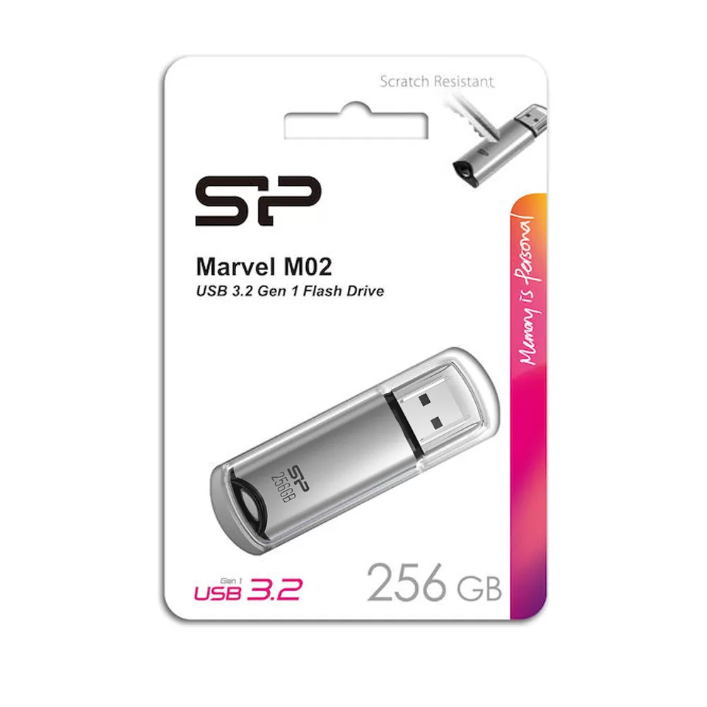 SILICON POWER USB FLASH DRIVE 256GB USB 3.2 MARVEL M02 SP256GBUF3M02V1S SILVER - Image 2