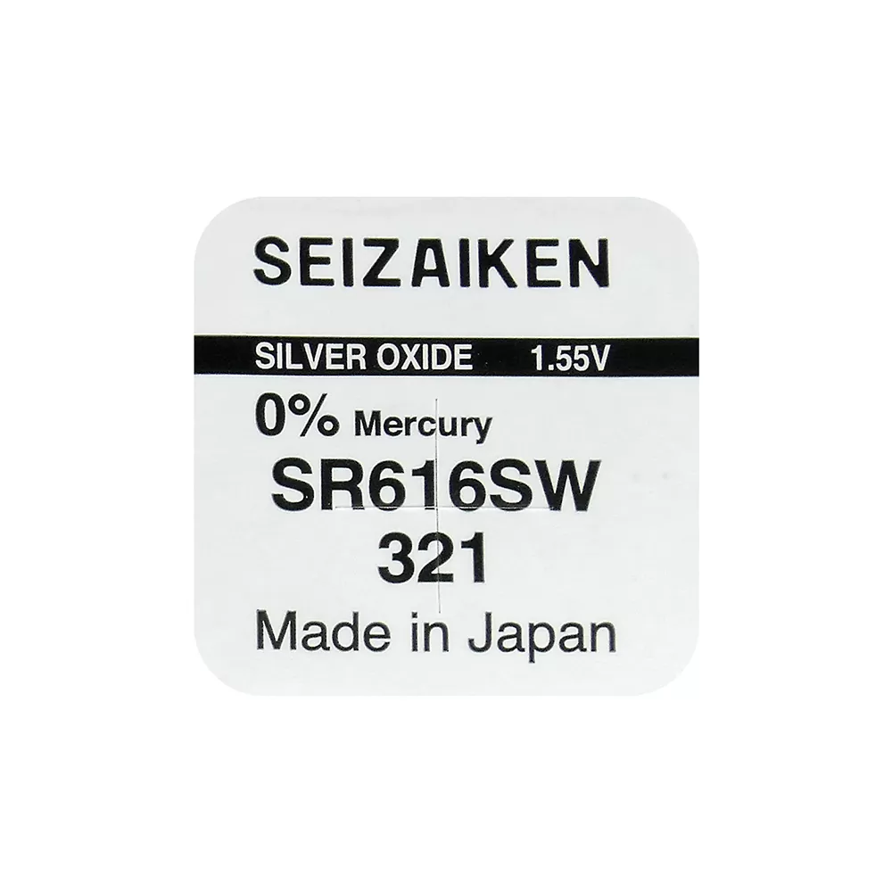 SEIZAIKEN SEIKO ΜΠΑΤΑΡΙΕΣ ΡΟΛΟΓΙΟΥ 321/SR616SW/V321/SR65 1.55V SILVER OXIDE 1 ΤΕΜ/BLISTER - Image 2