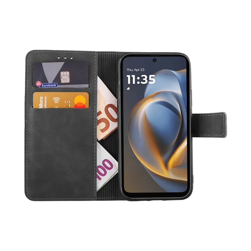 LIME ΘΗΚΗ MOTOROLA MOTO G05 6.67" ESSENTIAL MAGNET BOOK STAND CLIP GREY - Image 5