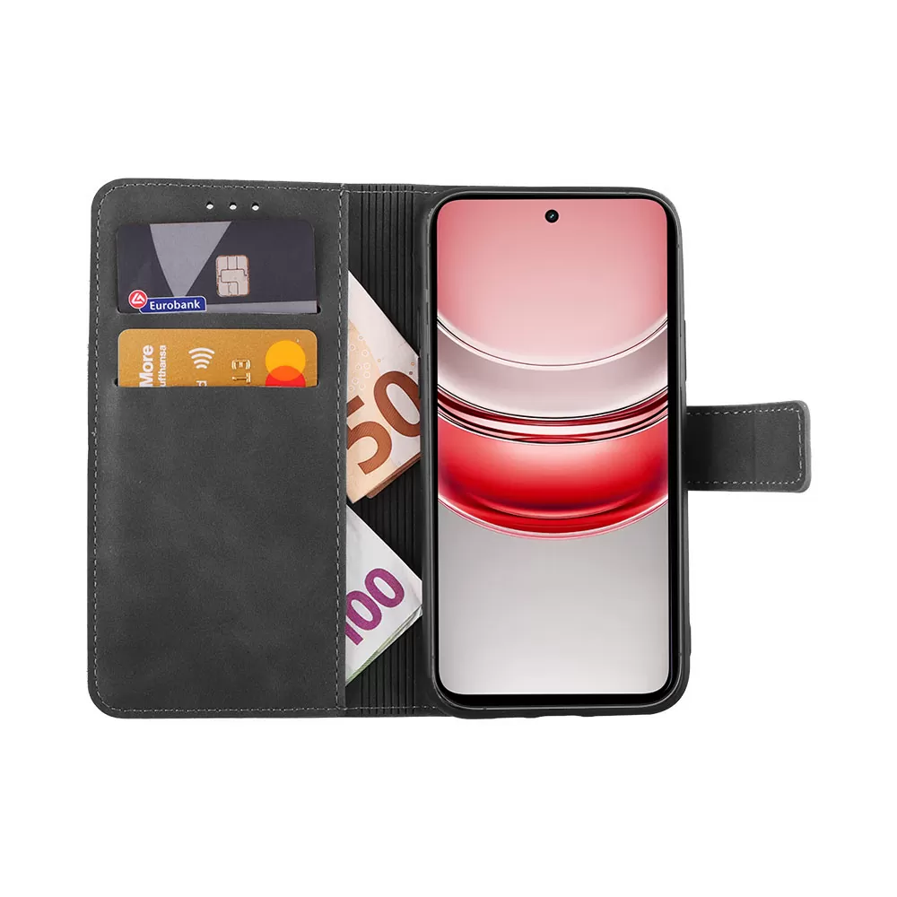 LIME ΘΗΚΗ REALME 14X 6.67" ESSENTIAL MAGNET BOOK STAND CLIP GREY - Image 5