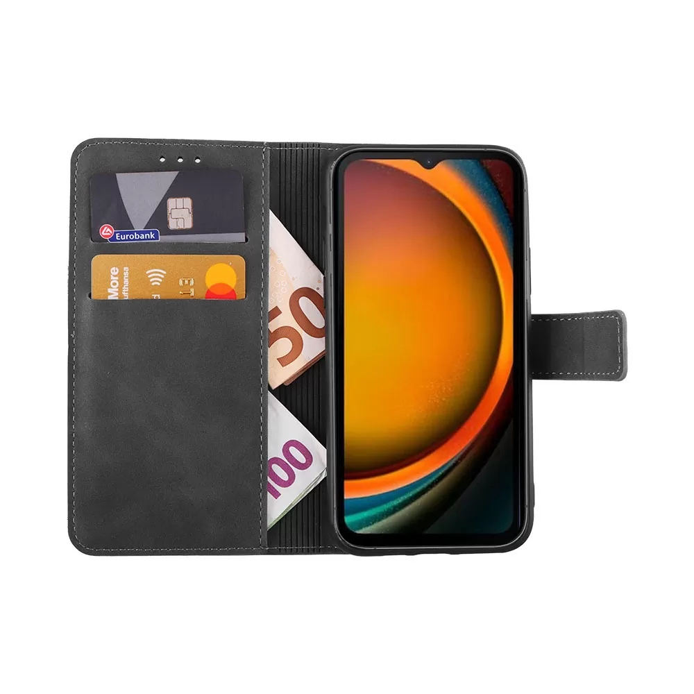 LIME ΘΗΚΗ SAMSUNG XCOVER 7 5G G556 6.6" ESSENTIAL MAGNET BOOK STAND CLIP GREY - Image 5