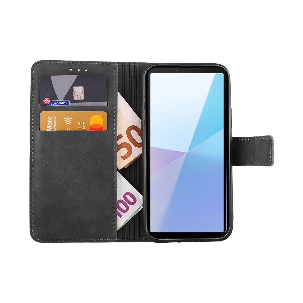 LIME ΘΗΚΗ SONY XPERIA 10 VI 5G 6.1" ESSENTIAL MAGNET BOOK STAND CLIP GREY - Image 5